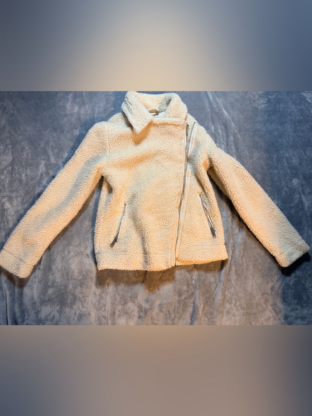Hollister Cream Sherpa Zip-Up Jacket - Women's